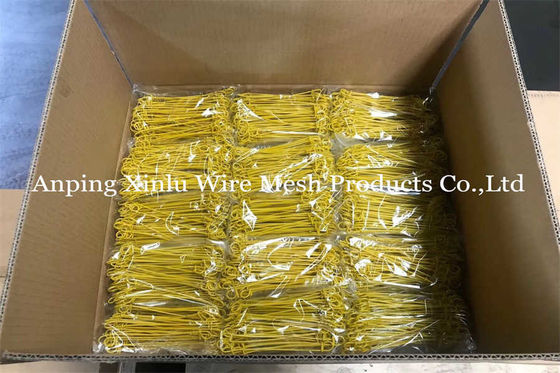 19Gauge 노란색 빨간색 파란색 PVC 코팅 20% 연장율과 함께 묶기위한 컬러 듀얼 루프 바 와이어 타이