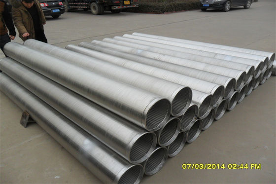 감싸인 모래 통제 우물 스크린 AISI 304 쐐기 철사 여과기 114mm 168mm 직경